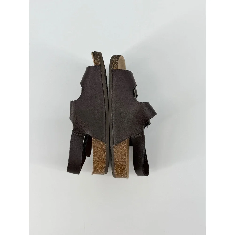 Old Navy Toddler Dark Brown Faux Leather Cork Sandals Size 5 18-24M S/689110